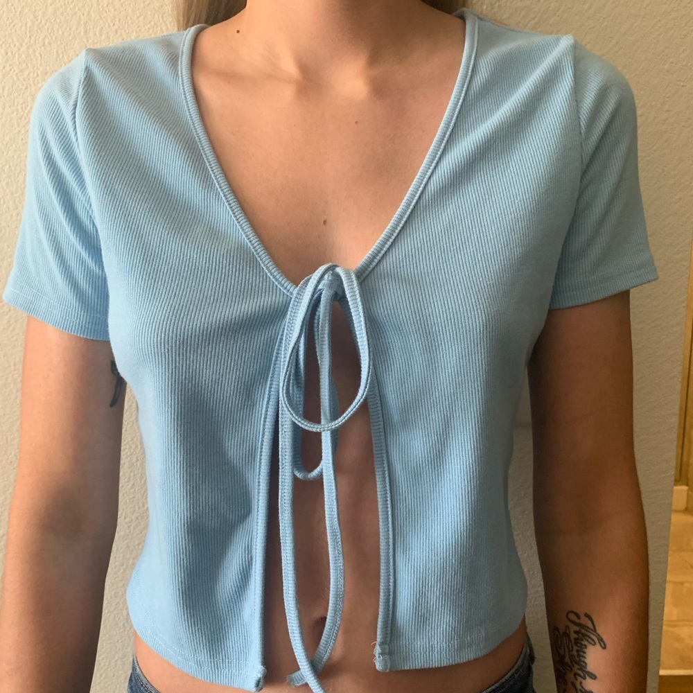 Blue crop top